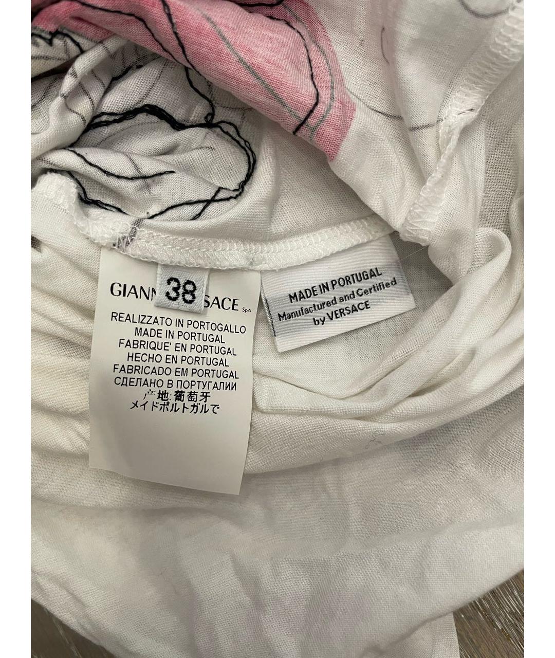 VERSACE Белая хлопковая футболка, фото 5