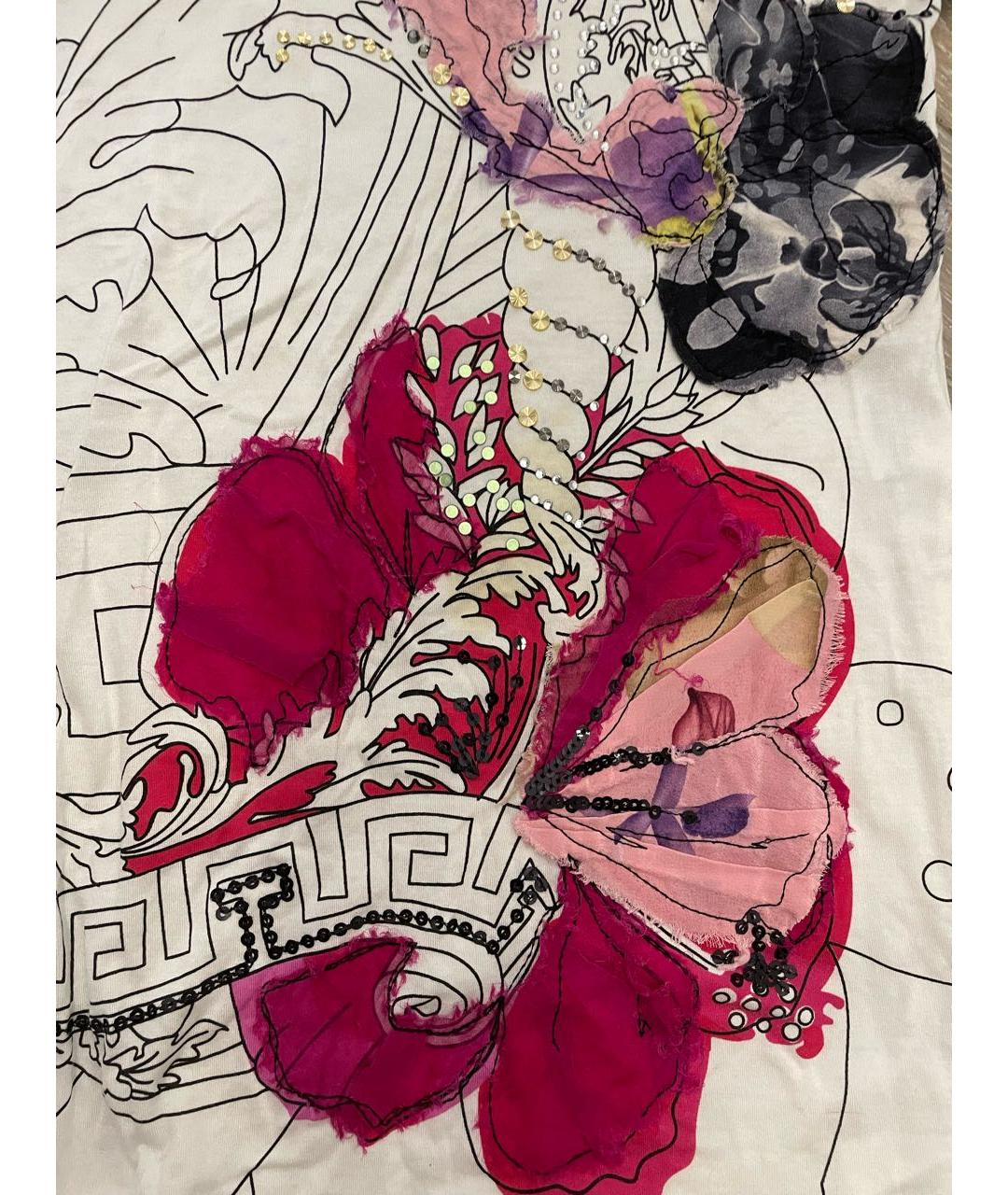 VERSACE Белая хлопковая футболка, фото 4