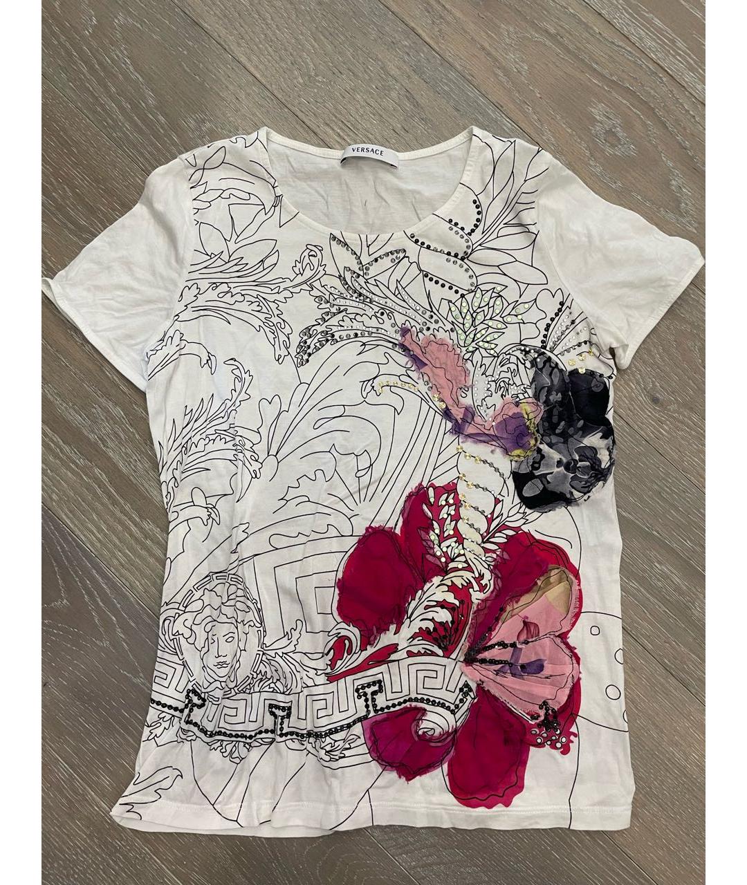 VERSACE Белая хлопковая футболка, фото 7