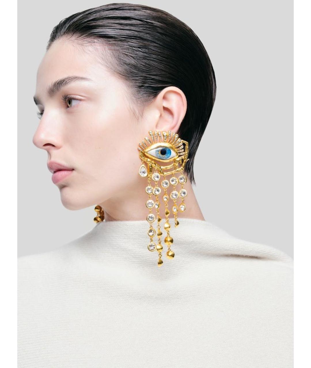 SCHIAPARELLI Золотые латунные серьги, фото 4