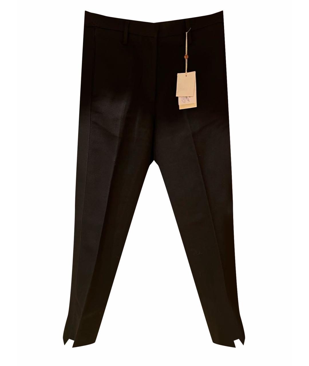 GOLDEN GOOSE DELUXE BRAND Черные шерстяные брюки узкие, фото 1