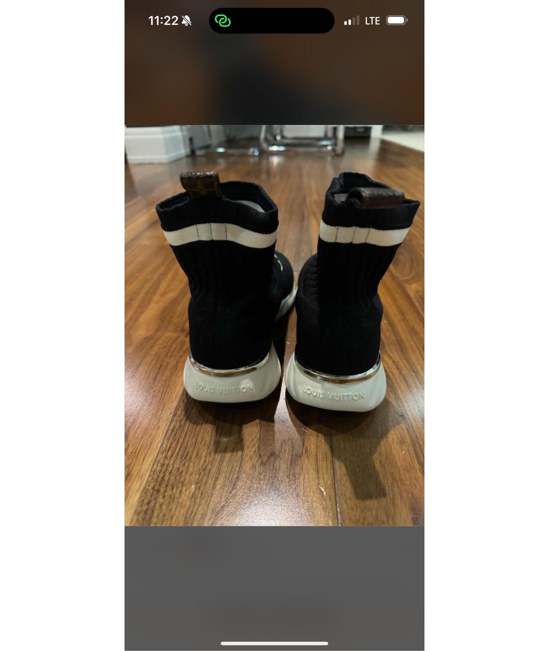 LOUIS VUITTON Черные текстильные кроссовки, фото 4