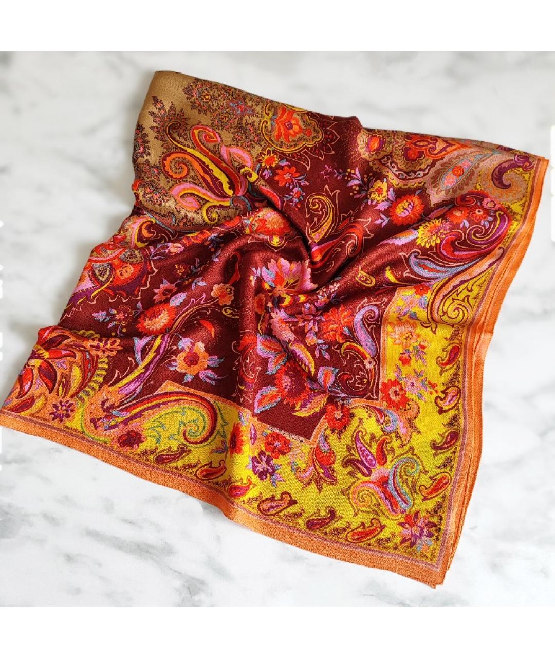 ETRO Оранжевый кашемировый платок, фото 2
