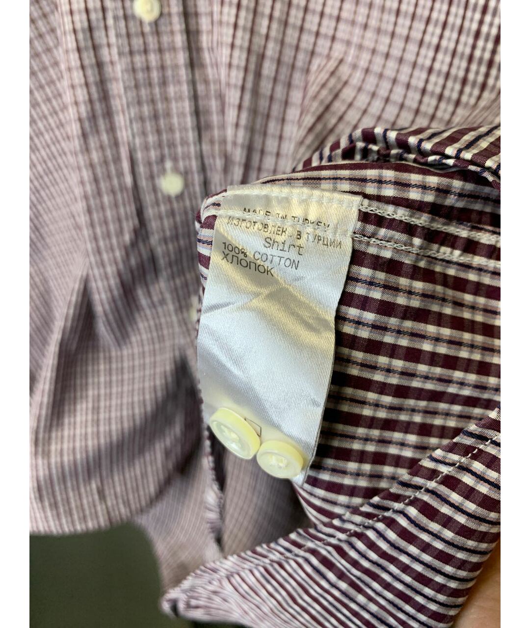 ERMENEGILDO ZEGNA Бордовая хлопковая классическая рубашка, фото 6
