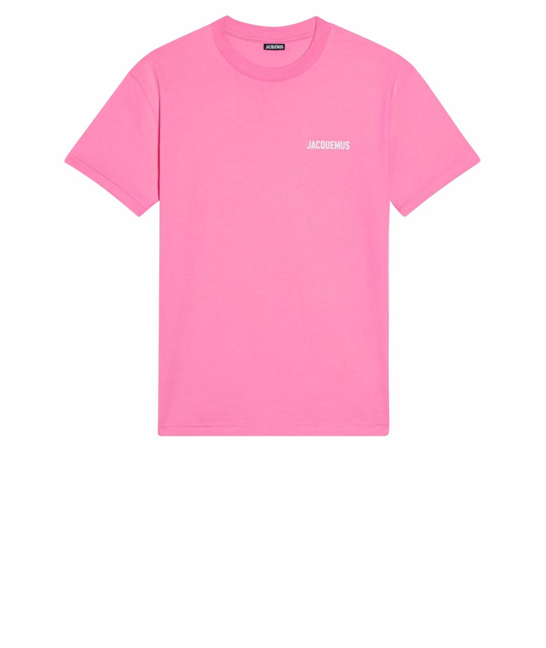 JACQUEMUS Розовая хлопковая футболка, фото 1