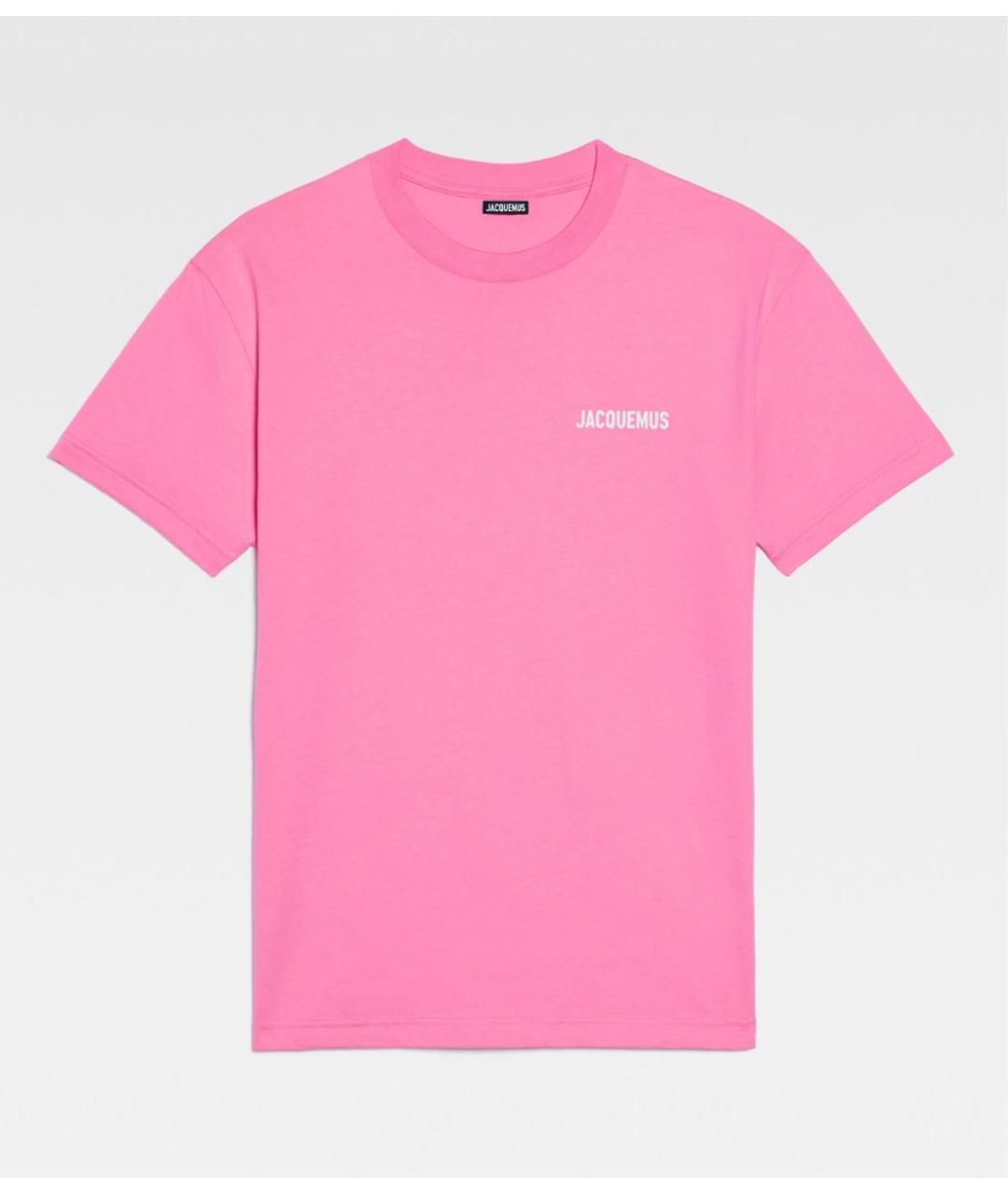 JACQUEMUS Розовая хлопковая футболка, фото 4