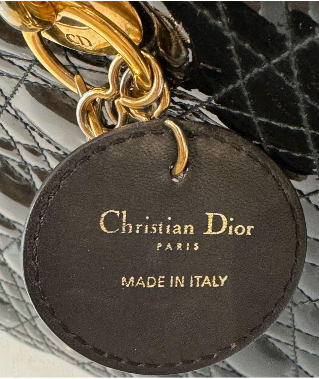 CHRISTIAN DIOR PRE-OWNED Черная сумка с короткими ручками из лакированной кожи, фото 5