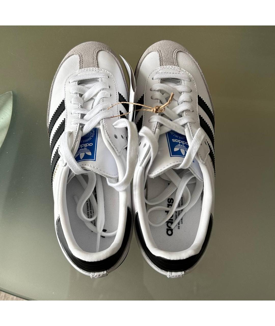 ADIDAS Белые кожаные кеды Samba для женщин – купить в интернет магазине ...