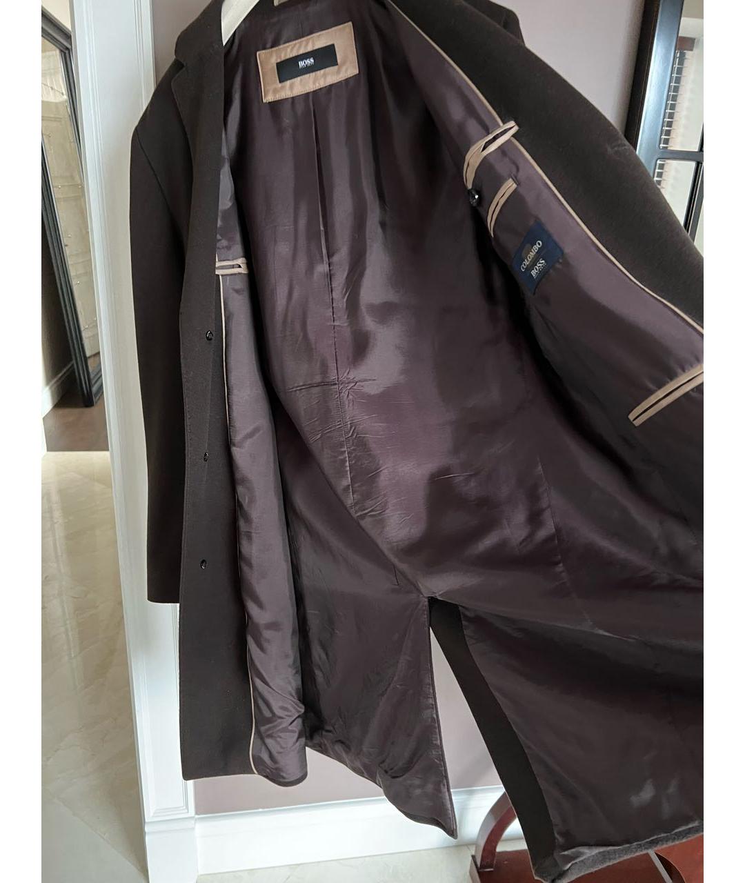 HUGO BOSS Коричневое шерстяное пальто, фото 3