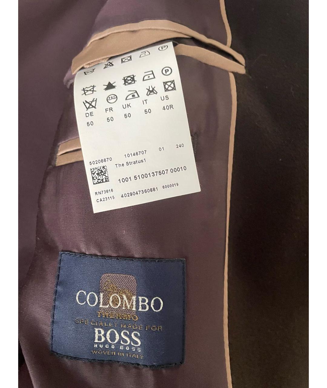 HUGO BOSS Коричневое шерстяное пальто, фото 6