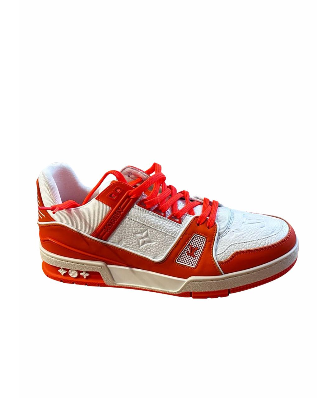 LOUIS VUITTON PRE-OWNED Оранжевое кожаные низкие кроссовки / кеды, фото 1