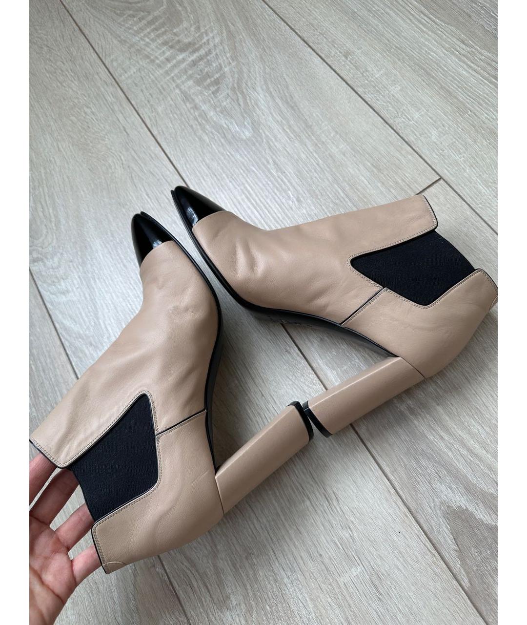 CASADEI Бежевые кожаные ботильоны, фото 8