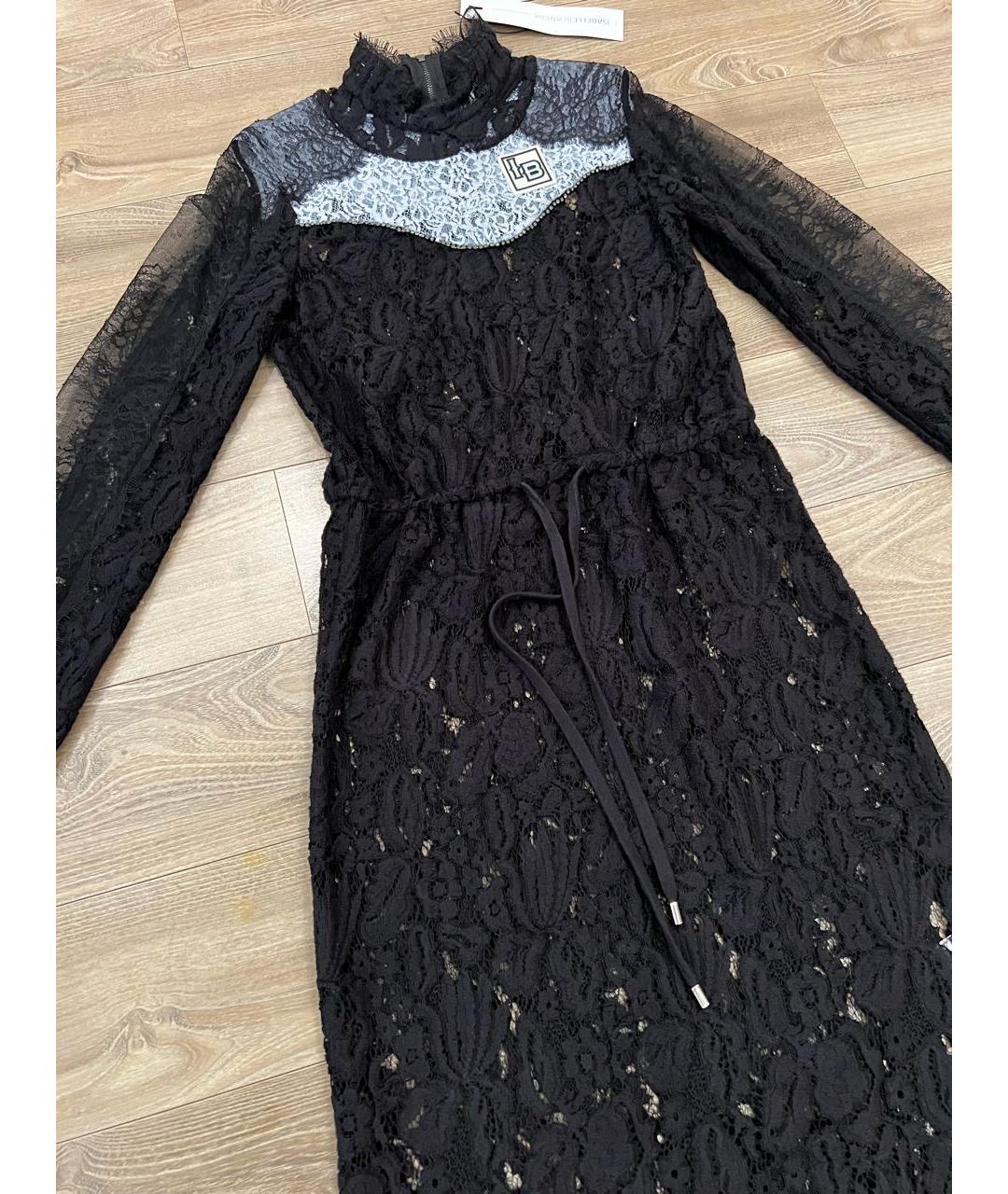 ISABELLE BLANCHE Черное кружевное коктейльное платье, фото 3