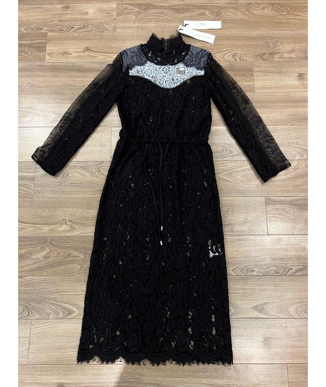 ISABELLE BLANCHE Черное кружевное коктейльное платье, фото 8