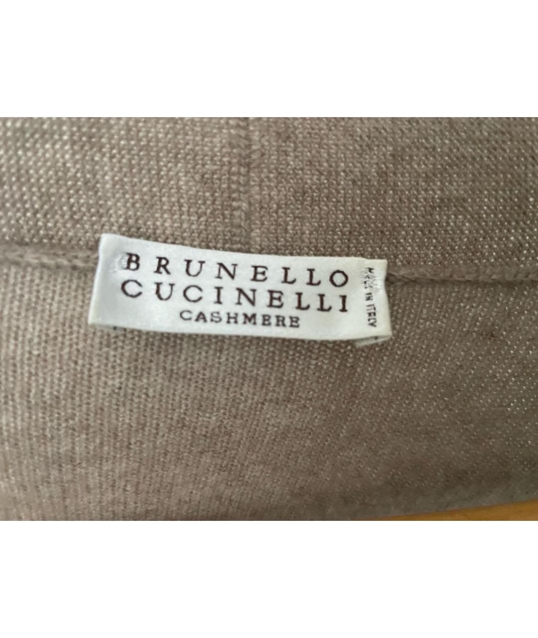 BRUNELLO CUCINELLI Бежевый кашемировый кардиган, фото 6
