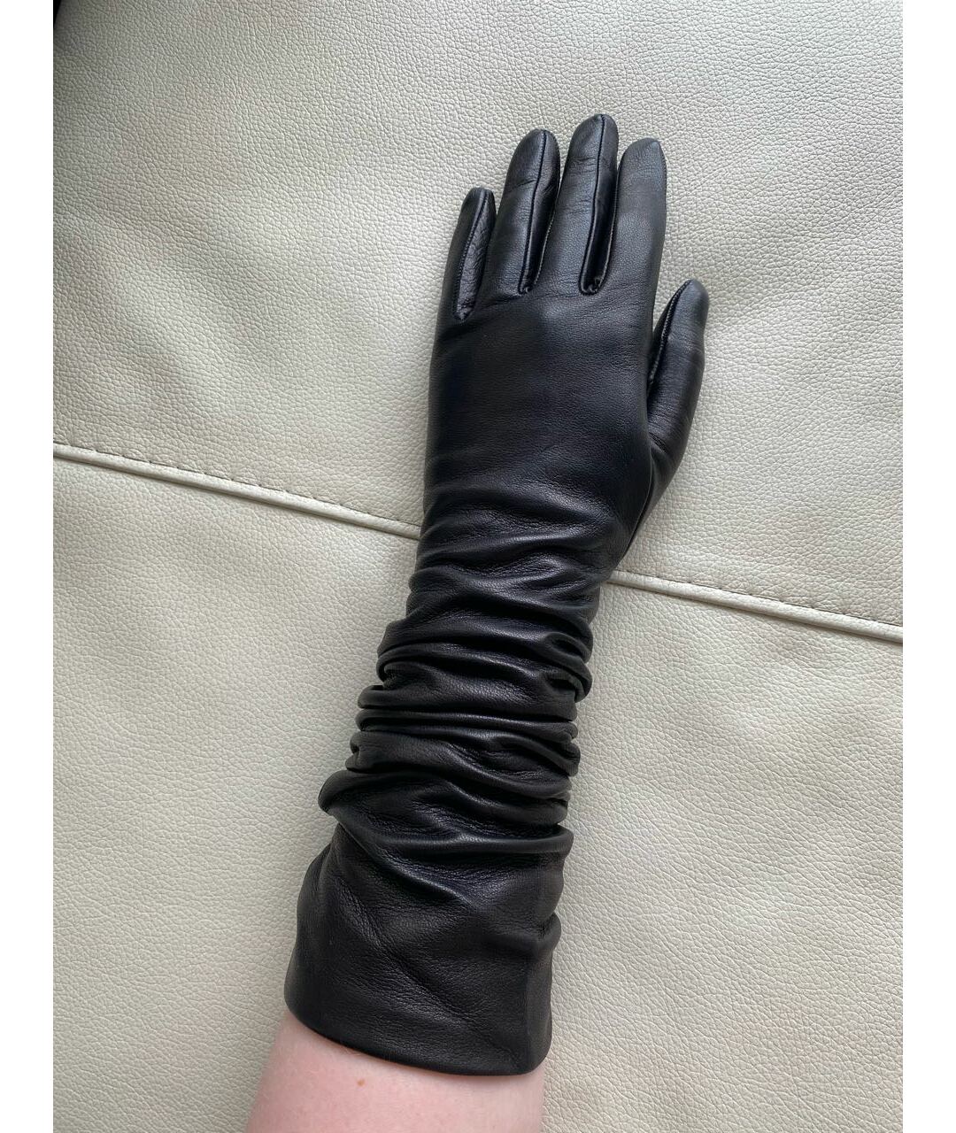 BALDININI Черные кожаные перчатки, фото 7