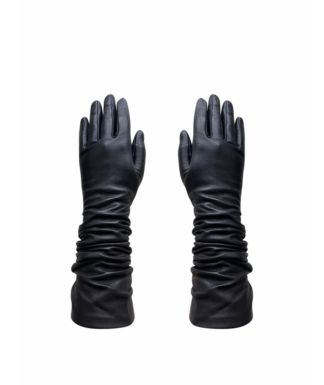 BALDININI Черные кожаные перчатки, фото 1