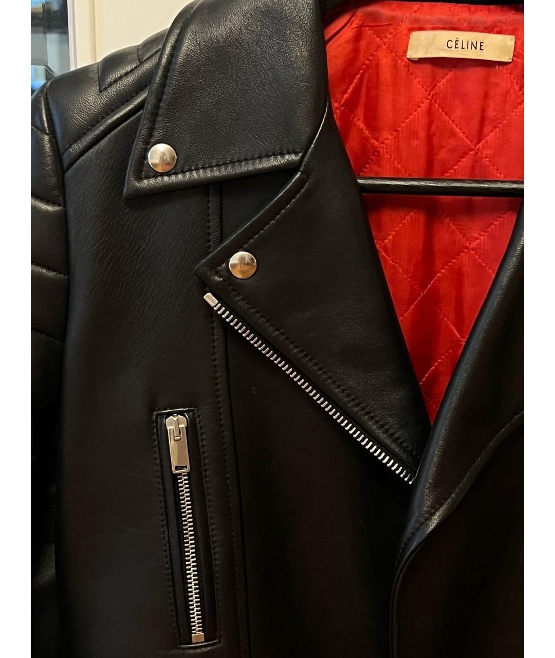 CELINE Черная кожаная куртка, фото 3