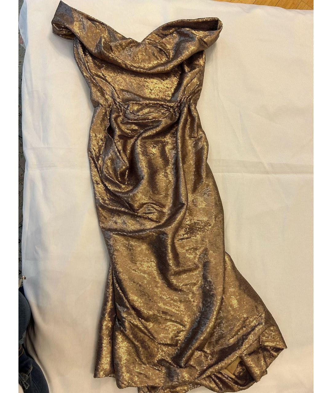 VIVIENNE WESTWOOD Золотое полиэстеровое коктейльное платье, фото 9