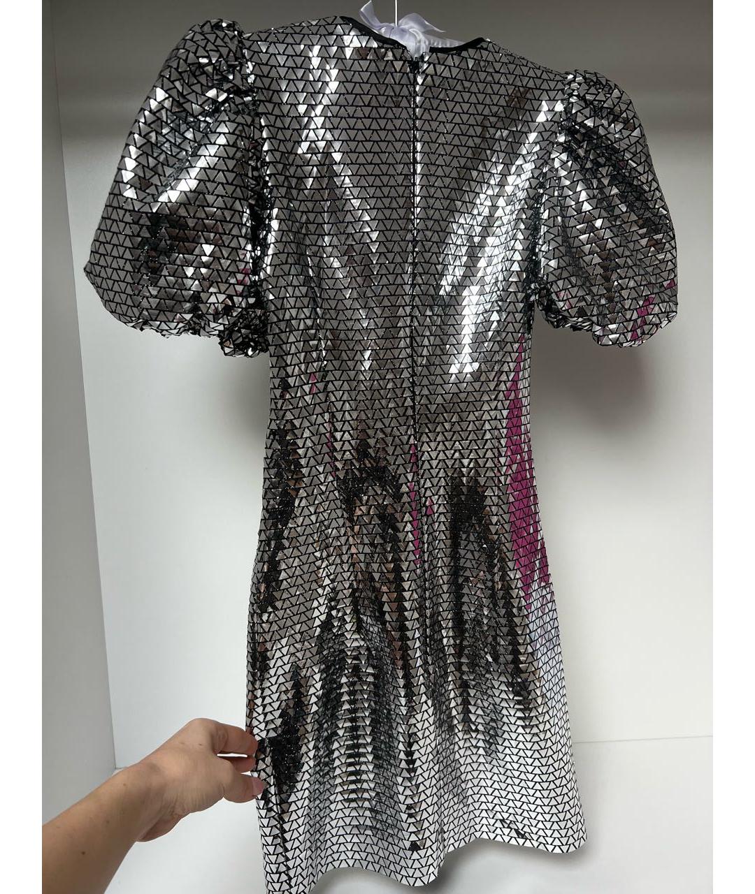 ROTATE Серебряное полиэстеровое коктейльное платье, фото 3