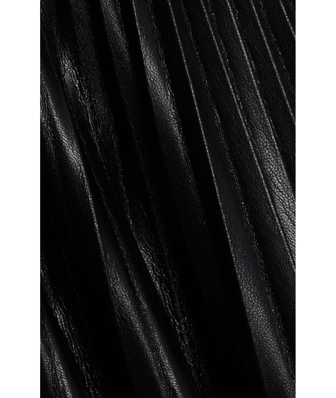 NANUSHKA Черная кожаная юбка миди, фото 2