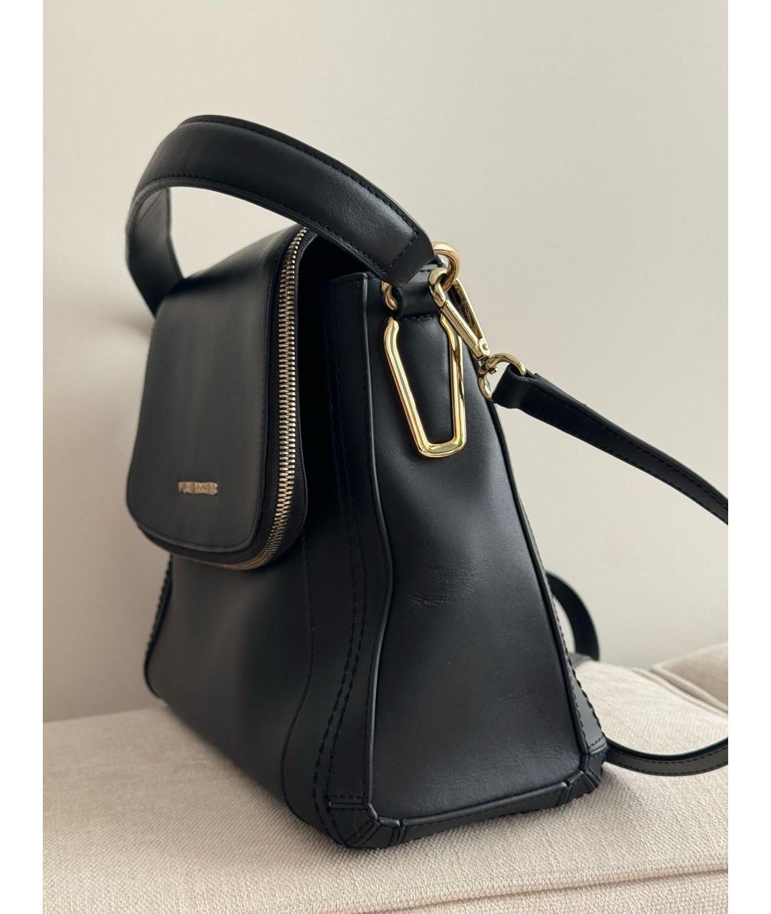 LOVE MOSCHINO Черная кожаная сумка через плечо, фото 2