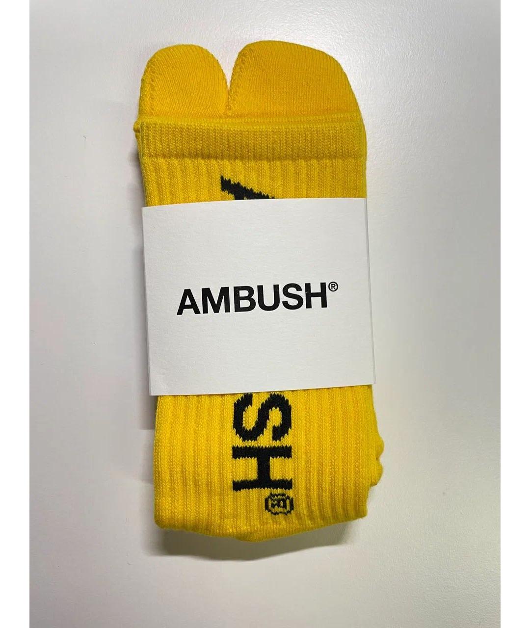 AMBUSH Желтые носки, чулки и колготы, фото 4