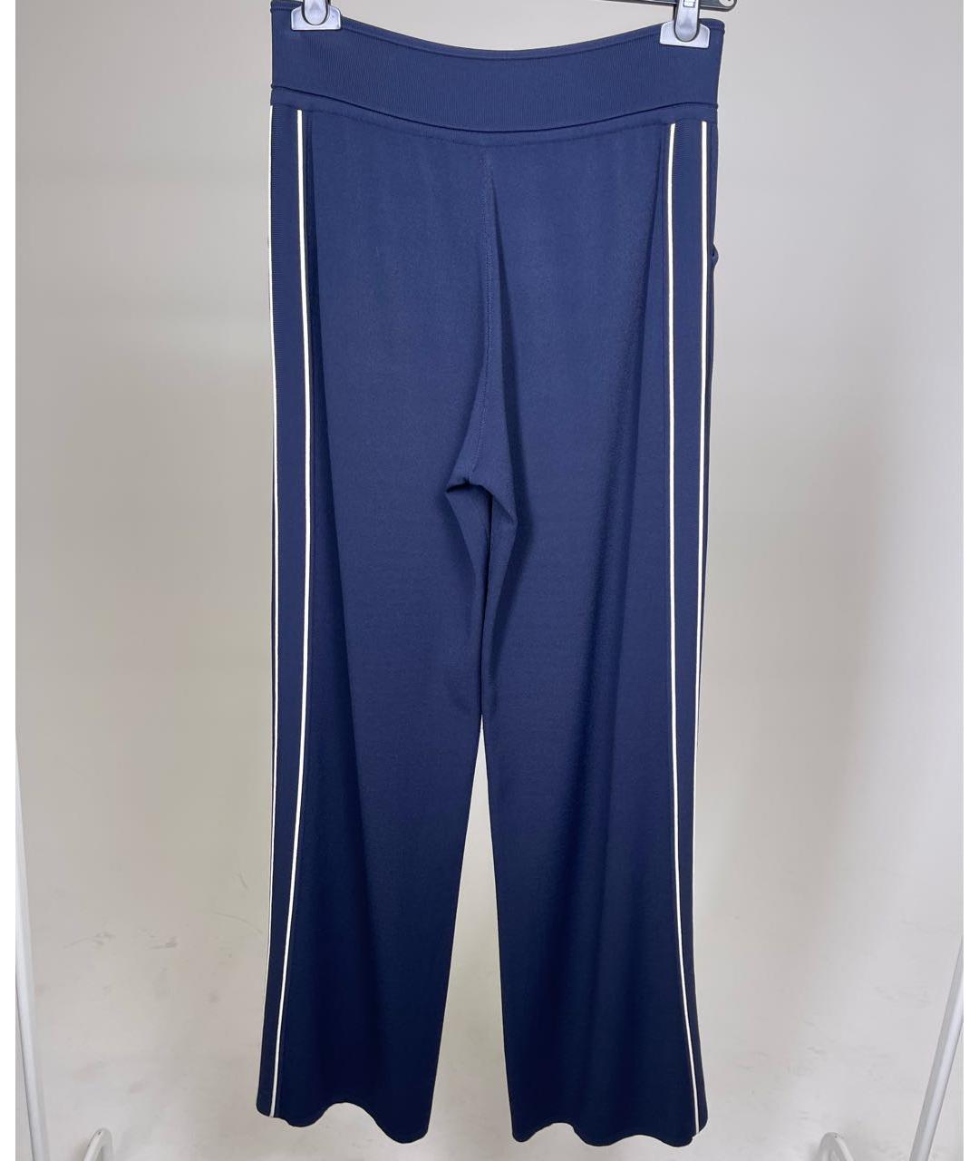 CHANEL Синие вискозные прямые брюки, фото 2