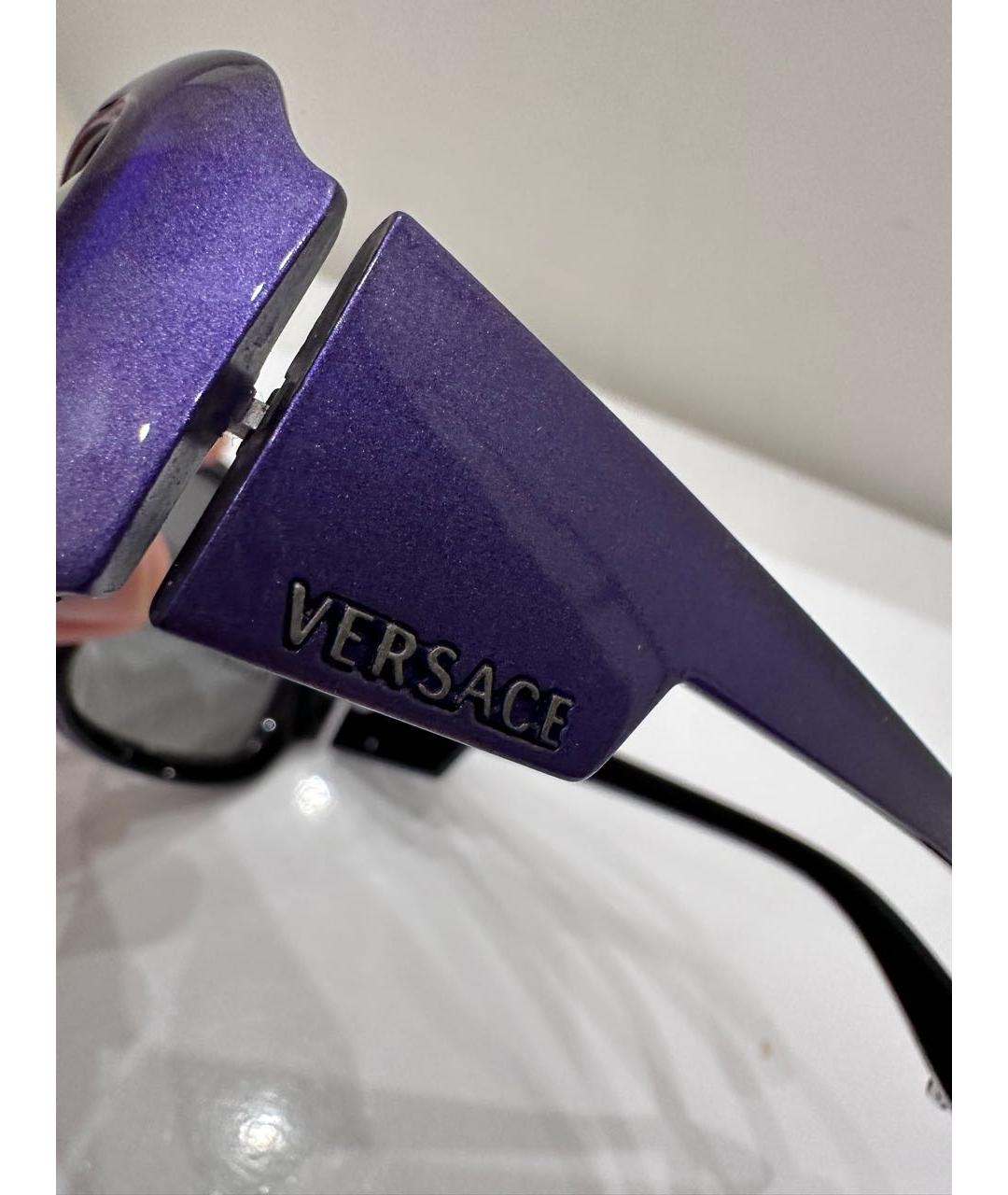 VERSACE Фиолетовые пластиковые солнцезащитные очки, фото 4