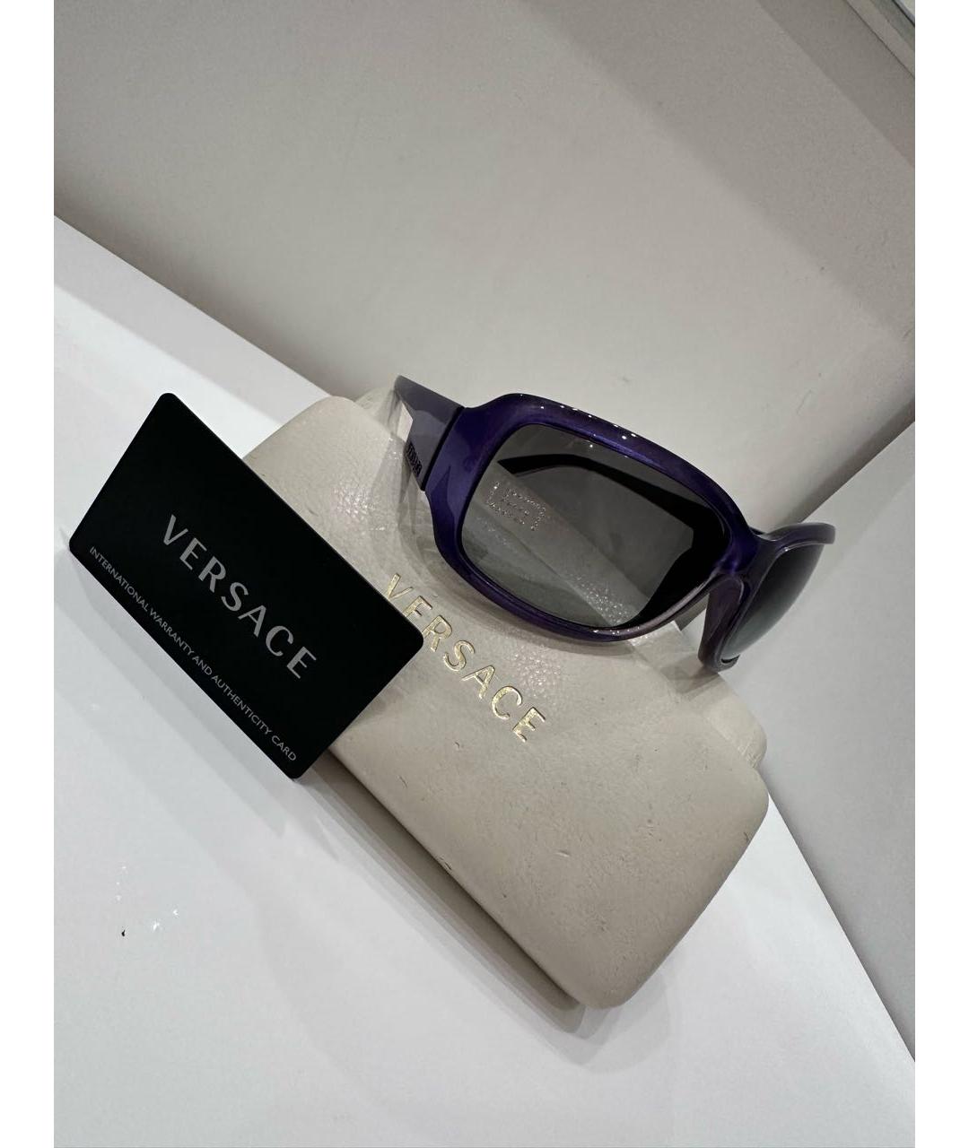 VERSACE Фиолетовые пластиковые солнцезащитные очки, фото 6