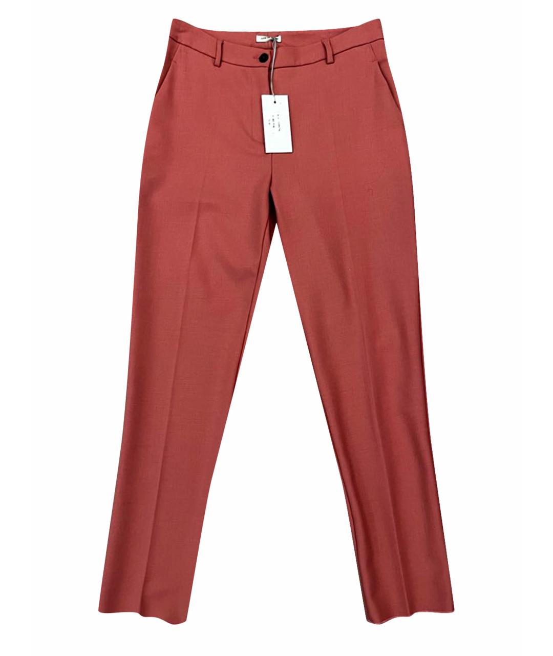 JUPE DE SATIN Розовые шерстяные брюки узкие, фото 1