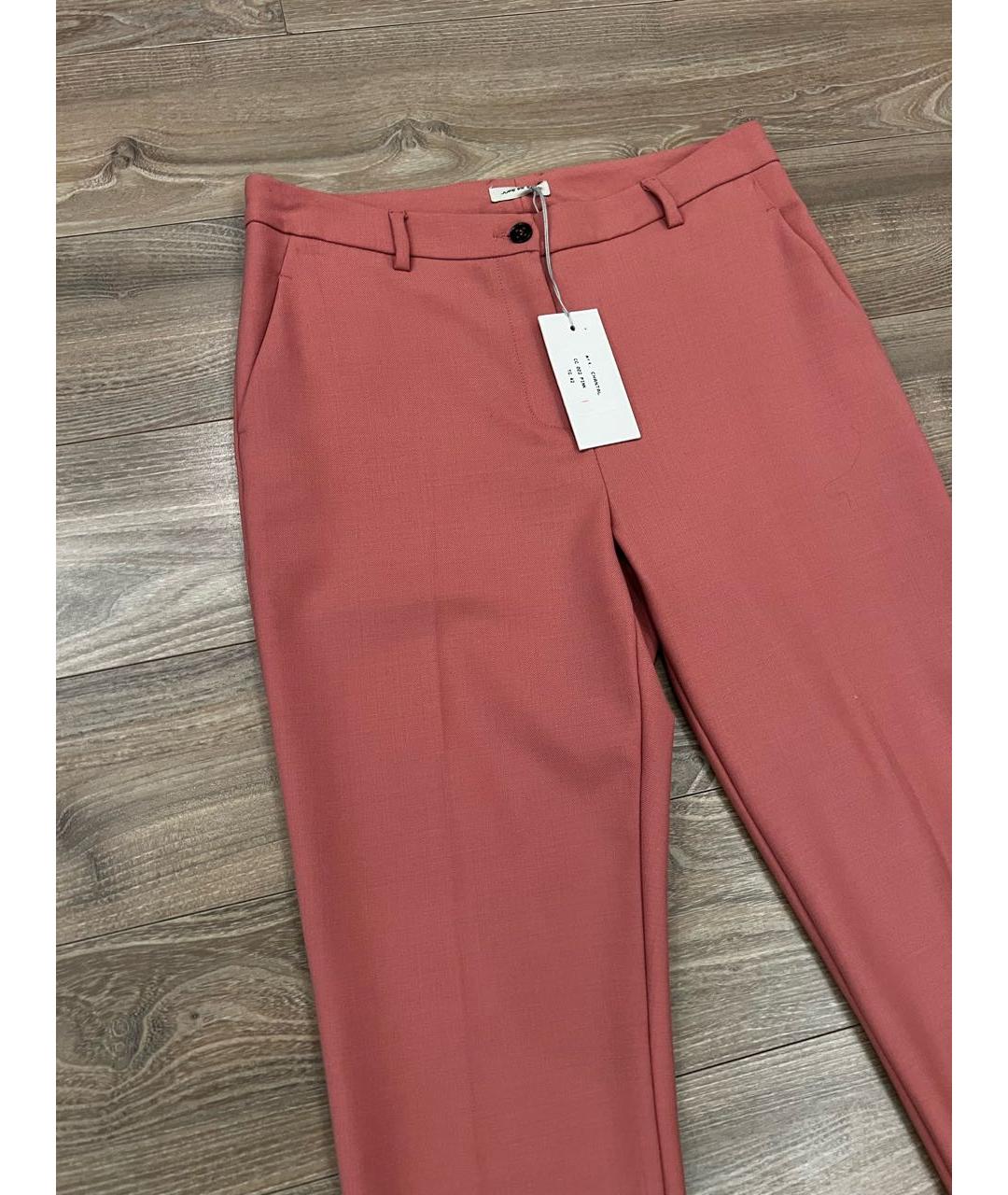 JUPE DE SATIN Розовые шерстяные брюки узкие, фото 2