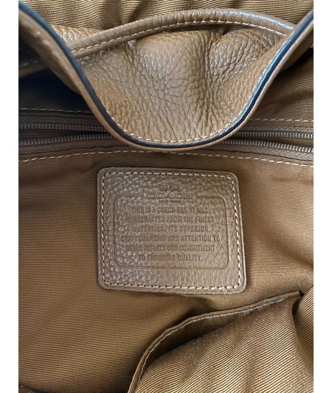 COACH Коричневый кожаный рюкзак, фото 6