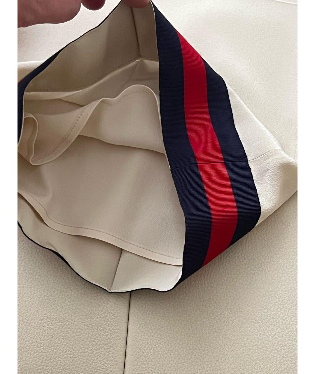 GUCCI Бежевые шелковые брюки широкие, фото 5