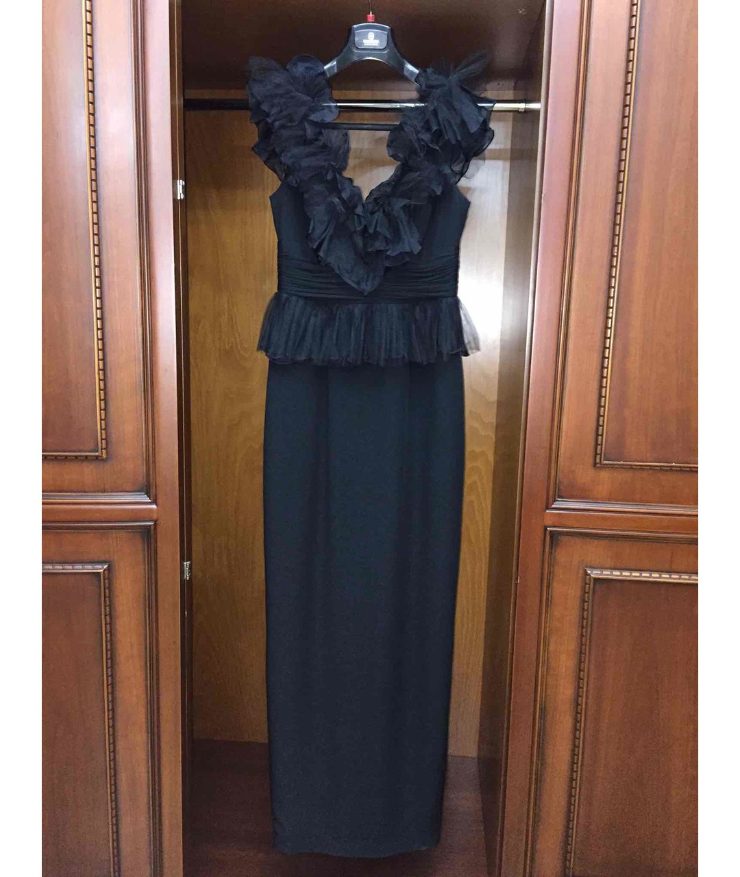 MARCHESA NOTTE Черное полиэстеровое вечернее платье, фото 2
