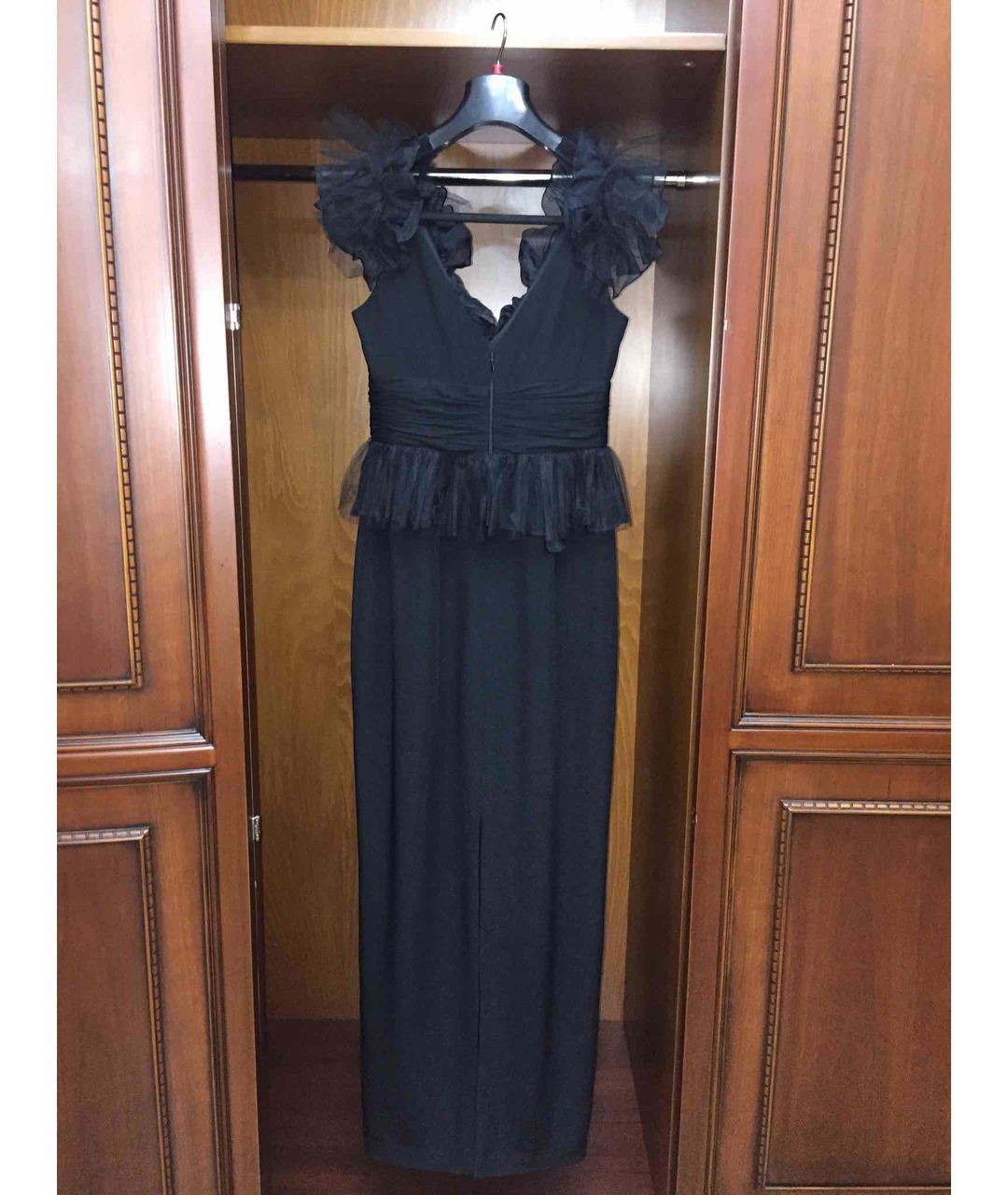 MARCHESA NOTTE Черное полиэстеровое вечернее платье, фото 3