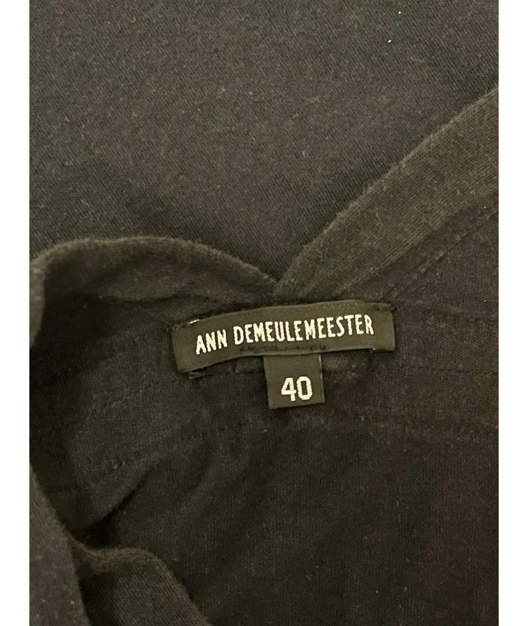 ANN DEMEULEMEESTER Черная хлопковая футболка, фото 3