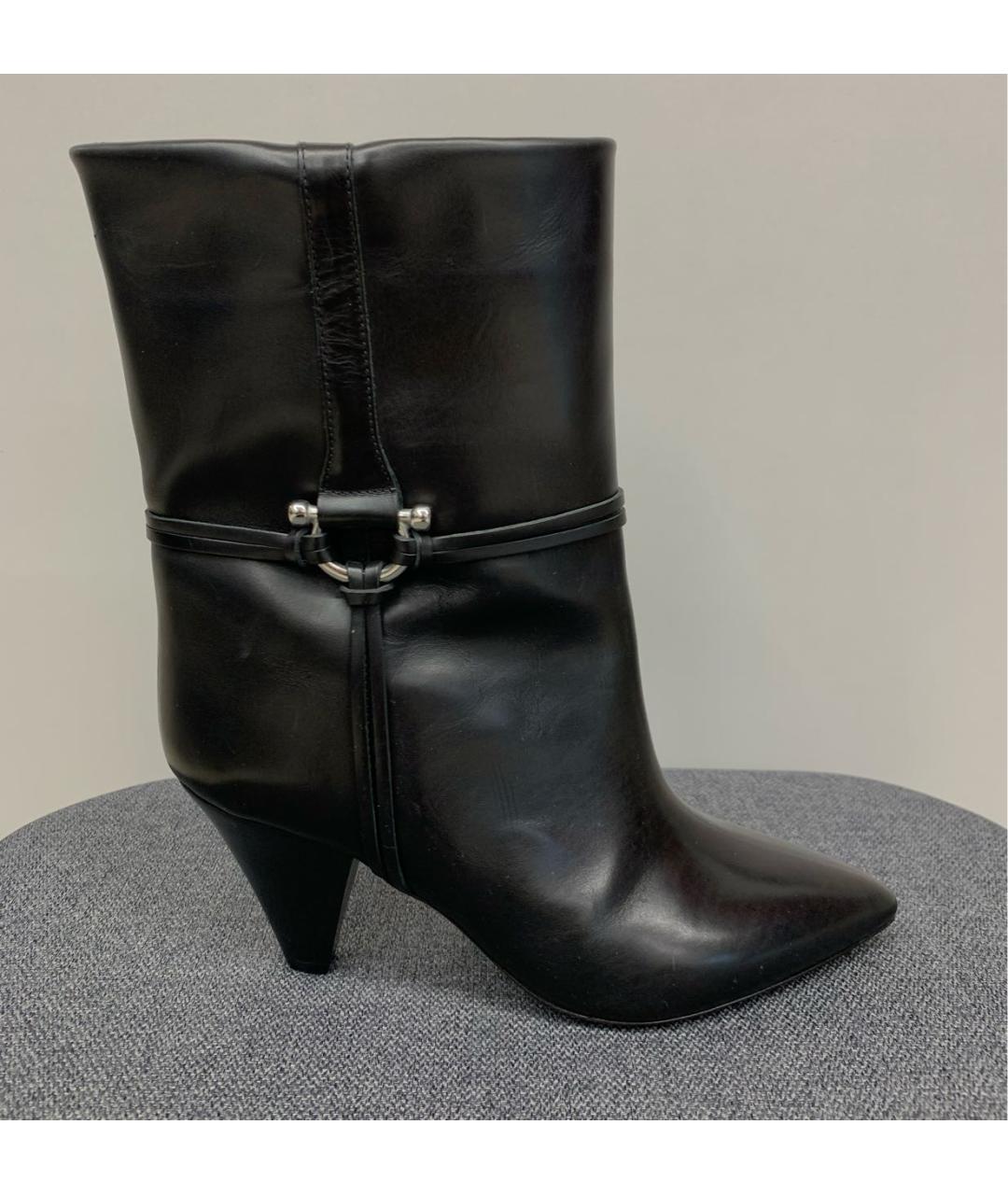ISABEL MARANT Черные кожаные полусапоги, фото 6
