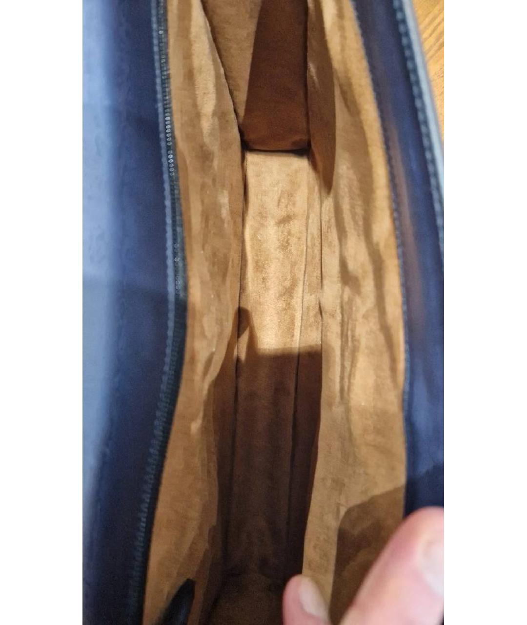 BERLUTI Синий кожаный портфель, фото 6