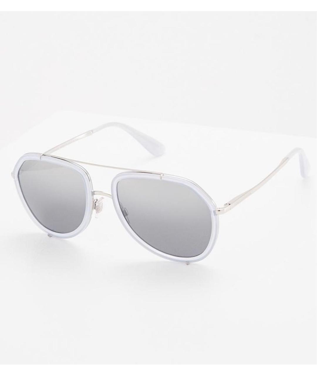 DOLCE&GABBANA Серебряные пластиковые солнцезащитные очки, фото 2