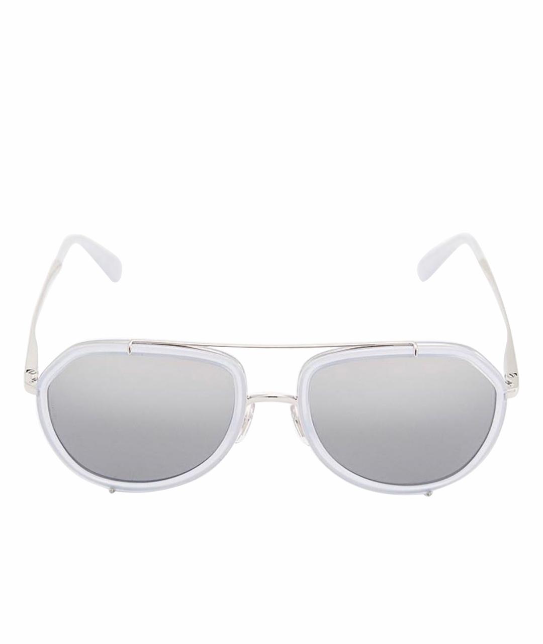 DOLCE&GABBANA Серебряные пластиковые солнцезащитные очки, фото 1