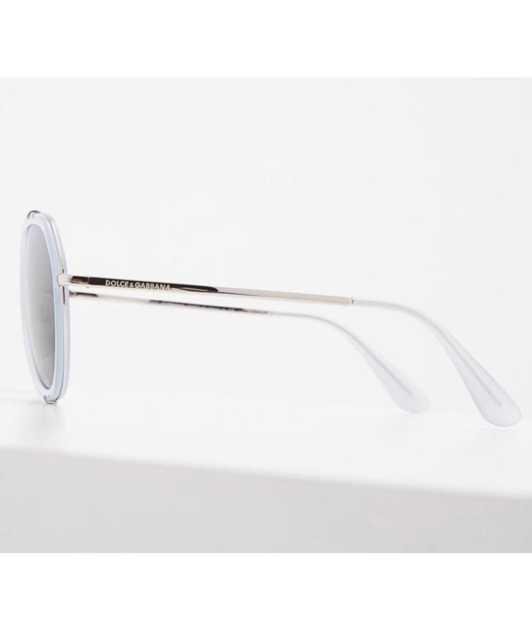 DOLCE&GABBANA Серебряные пластиковые солнцезащитные очки, фото 3