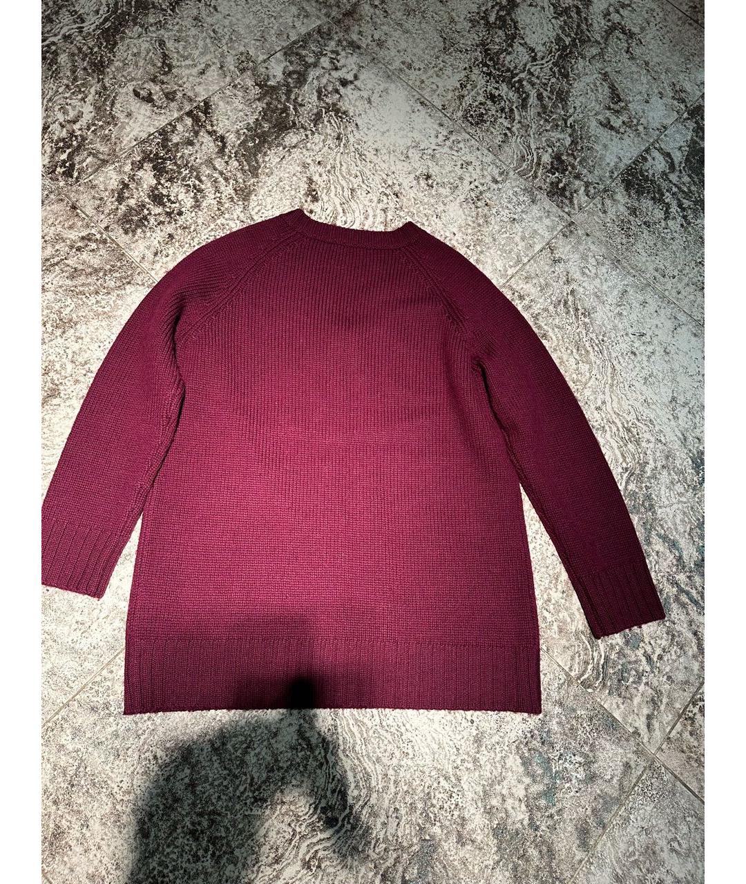 JIL SANDER Бордовый шерстяной джемпер / свитер, фото 7