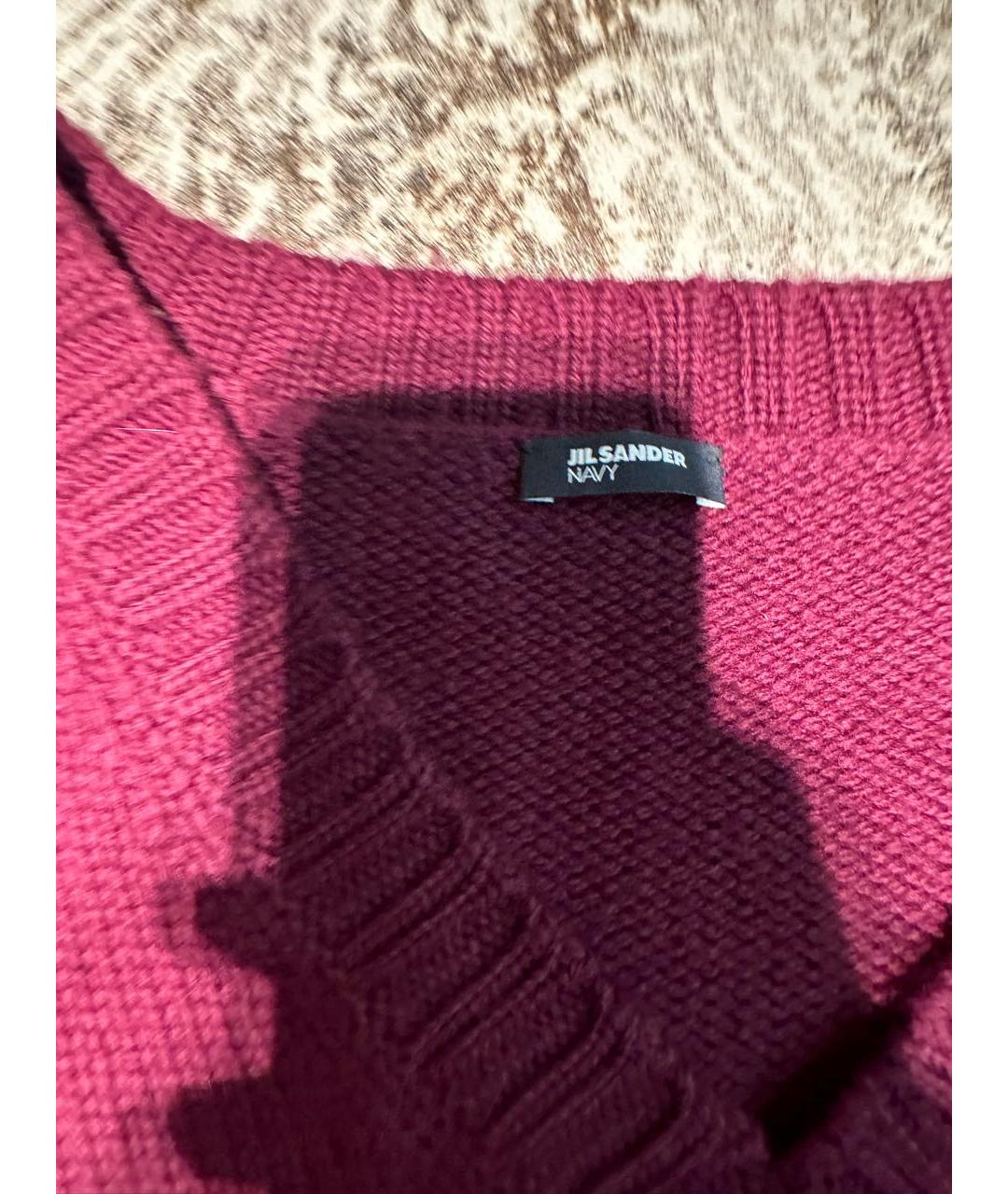JIL SANDER Бордовый шерстяной джемпер / свитер, фото 5