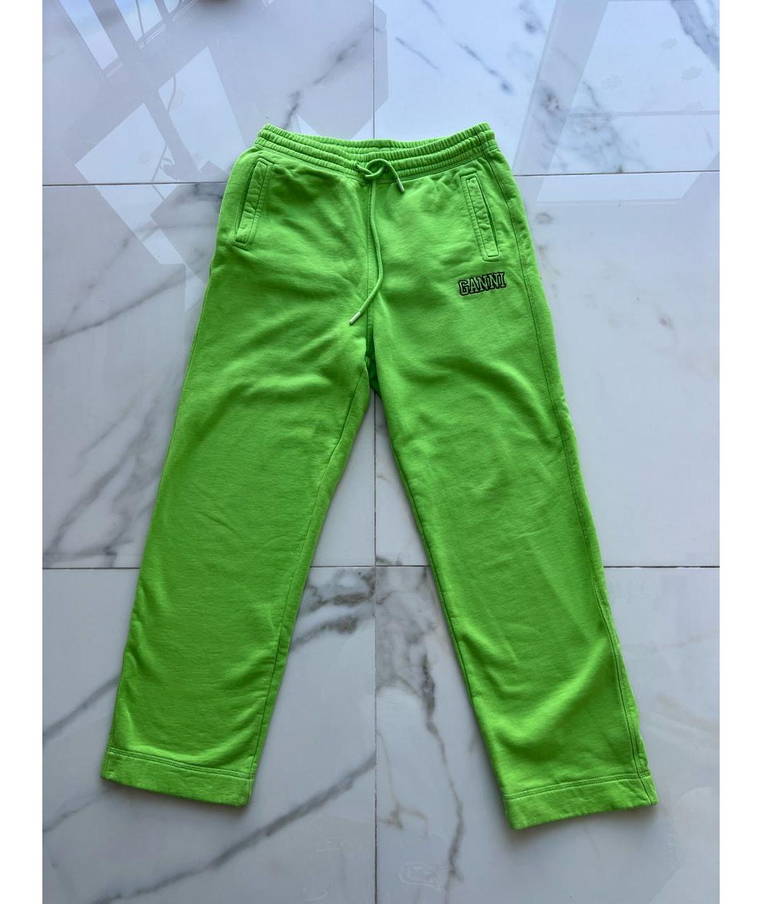 GANNI Зеленые хлопковые спортивные брюки и шорты, фото 4
