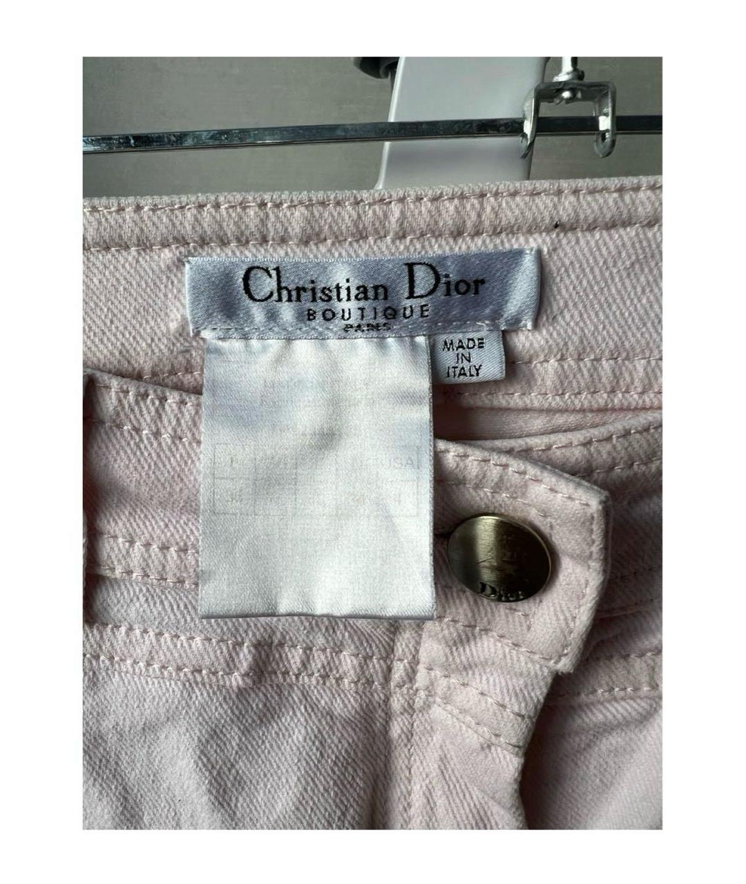 CHRISTIAN DIOR Розовые хлопковые джинсы слим, фото 3