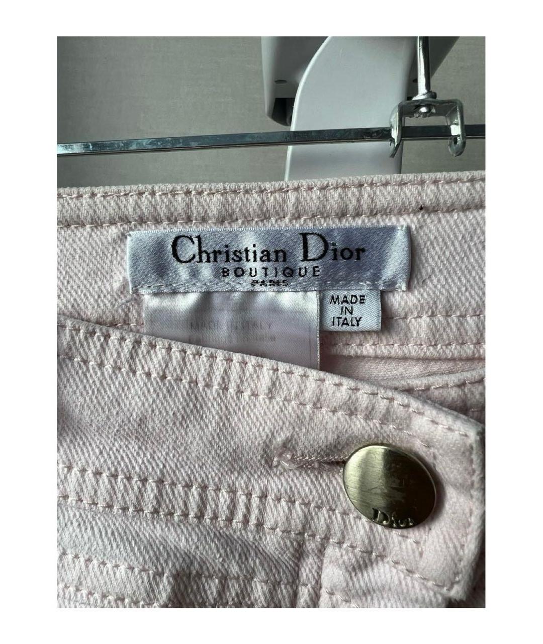 CHRISTIAN DIOR Розовые хлопковые джинсы слим, фото 2