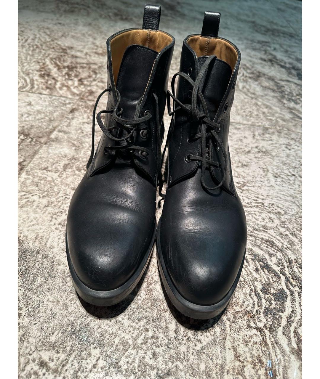 HERMES Черные кожаные ботинки, фото 3
