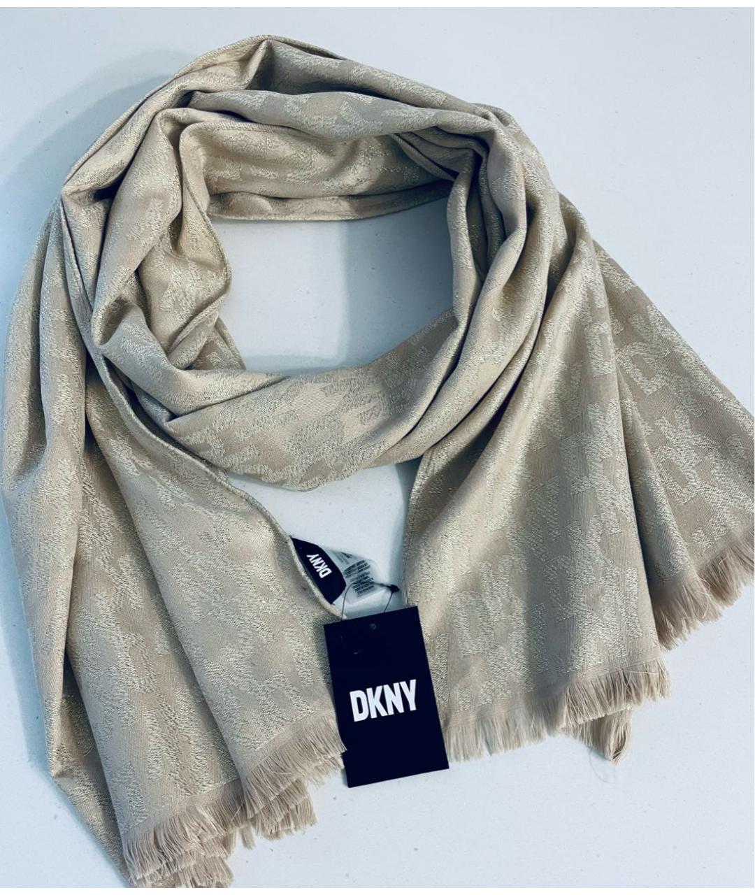 DKNY Бежевый шарф, фото 5