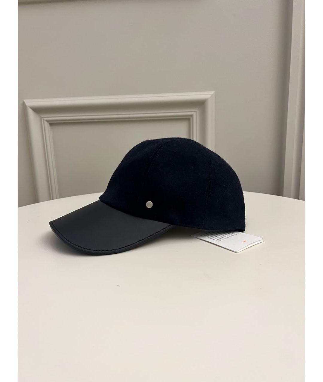HERMES PRE-OWNED Темно-синяя кашемировая кепка/бейсболка, фото 4